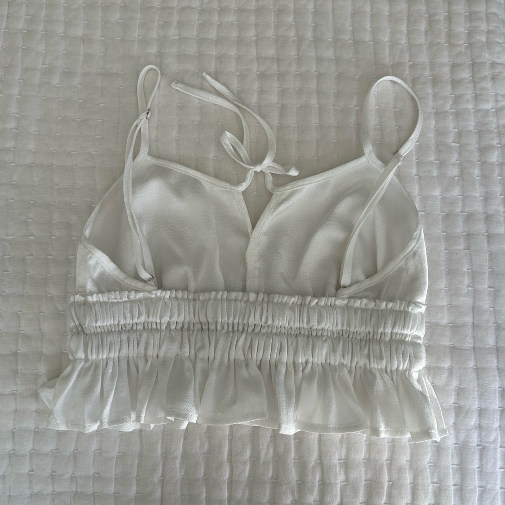 Cotton Candy White Ruffled Top - Picture 2 of 3